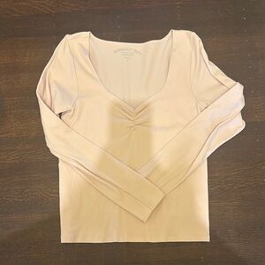 Thick light pink long sleeved top top